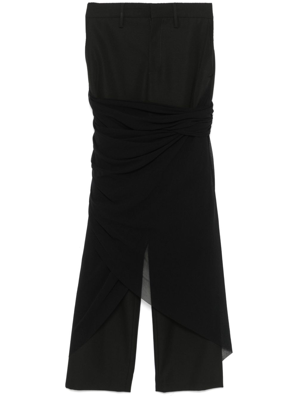 パンツ JeanPaul GAULTIER TAILORED PANT WITH MESH SARONG Jean Paul Gaultier Tailored Pant With Mesh Sarong In Black